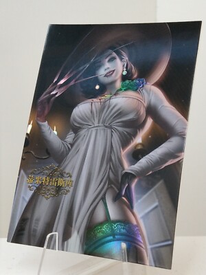 Lady Alcina Dimitrescu Sexy Waifu Trading Card Full Art ACG-LXG Holo Effect
