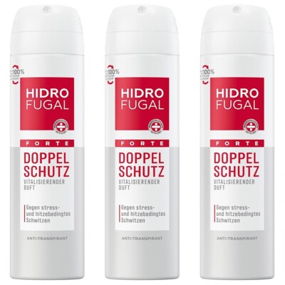 ✅ Hidrofugal Doppel Schutz Deo Spray starker Anti-Transpirant Schutz 3x 150ml ✅