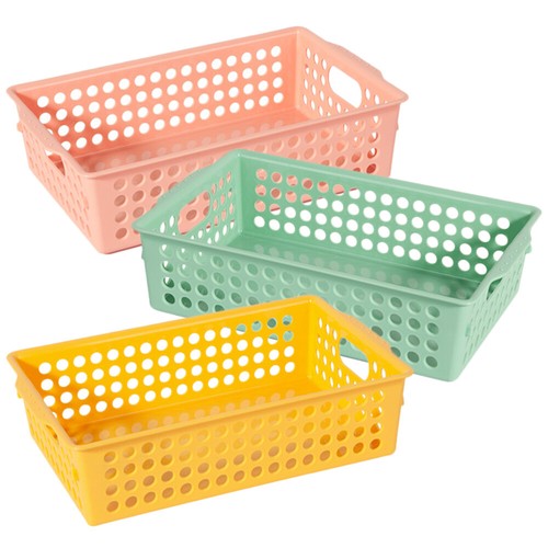 3 Pcs Storage Basket Baskets Plastic Bins for Organization Pantry Decorative - Imagen 12 de 12