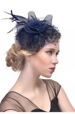 My Charm Fascinator Hat Headband Flower Feather Mesh Hair Clip
