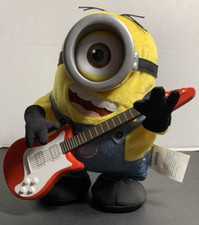 Minion rock N Roll Stuart Guitar Playing Electronic Plush Toy 9''despicable Me