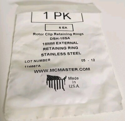 External Retaining Ring 18 mm (Pack of 5 pcs) Stainless Steel