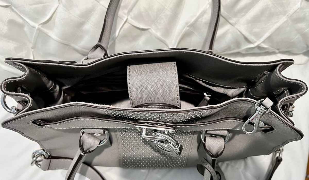 Michael Kors Hamilton EW MicroStud Center Stripe Pearl Grey  