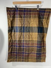 Ralph Lauren Pillow Case Sham Plaid Tan Blue Standard