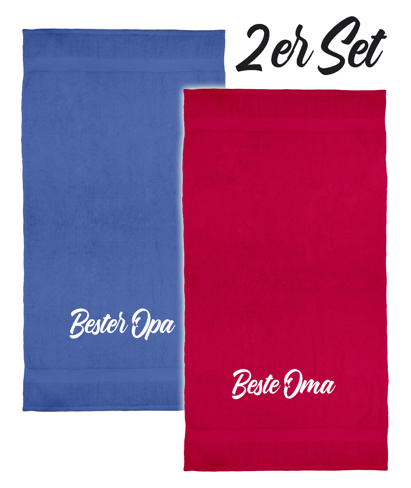 Bester Opa - Beste Oma - Duschhandtücher - Farben nach Wunsch - Geschenk-Idee