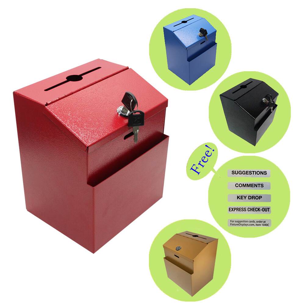 Metal Donation Suggestion Key Drop Box Express Checkout sales lead