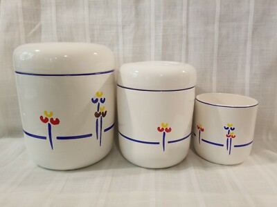 Vintage Riva Designs - Tulip Blue Band 5 Piece Canister Set 