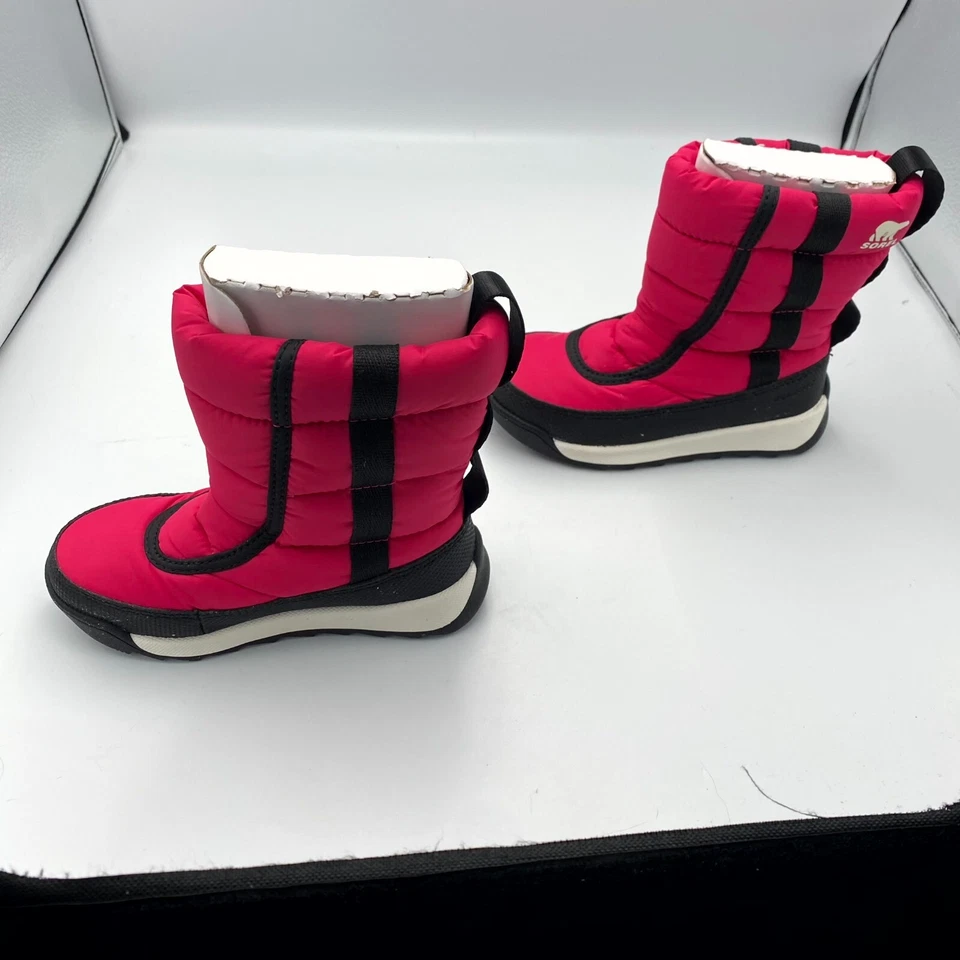 Sorel Whitney II Puffy Mid NC3873-612 Youth 9 Boot Pink Black Faux Fur Snow Boot - Image 2 of 4