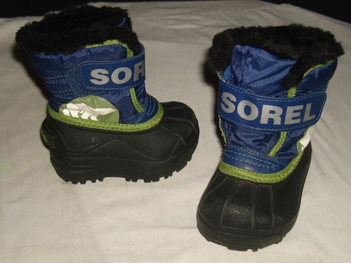 Sorel Niño Niño Botas De Nieve comandante NV1805-979 azul/verde Talla: 5 US/20  euros | eBay