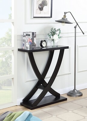Small Modern Narrow Console Table Accent Hall Display Entryway Slim Espresso NEW