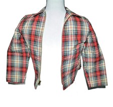VTG 1950s Boys Plaid multi-colored blazer/coat/ size7 Carltona 100 Cotton