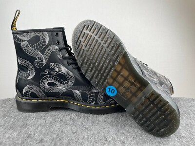 Dr. Martens 1460 Wild Serpent Smooth Black Lace Up Leather Boots