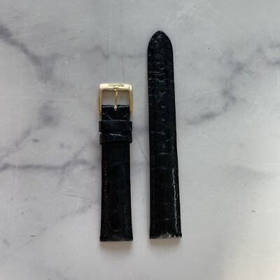BANDA alligator embossed 16mm Black watch band straps Bargains Deals