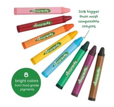Natural Crayons Soy  Beeswax Blend, 8 Vibrant Colors   Sproutlings Non Toxic   