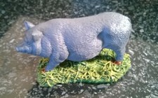 Royal Doulton Resin Hand Made Vietnamese Pot Bellied Pig Figure Black Pig Figure