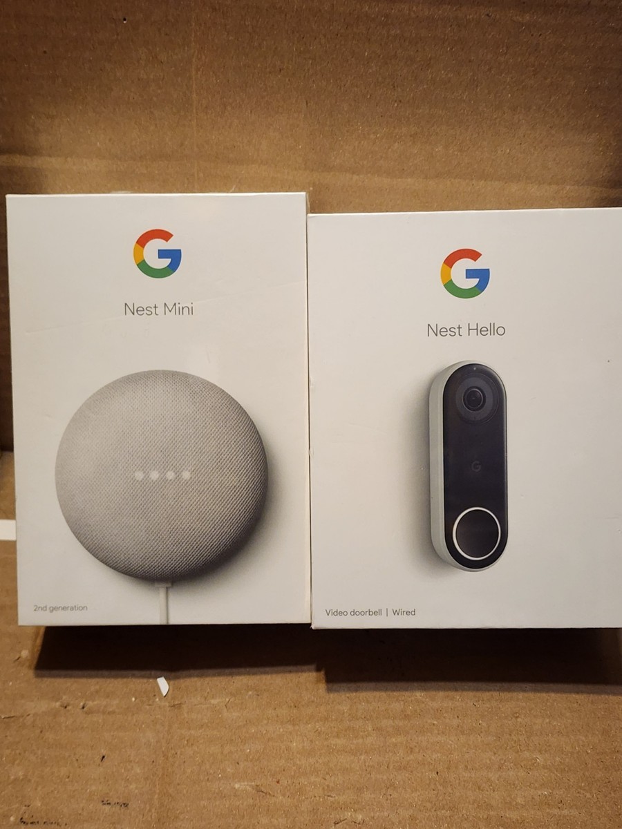 Google Nest Hello Video Doorbell Wired Goolge Nest Mini 2nd