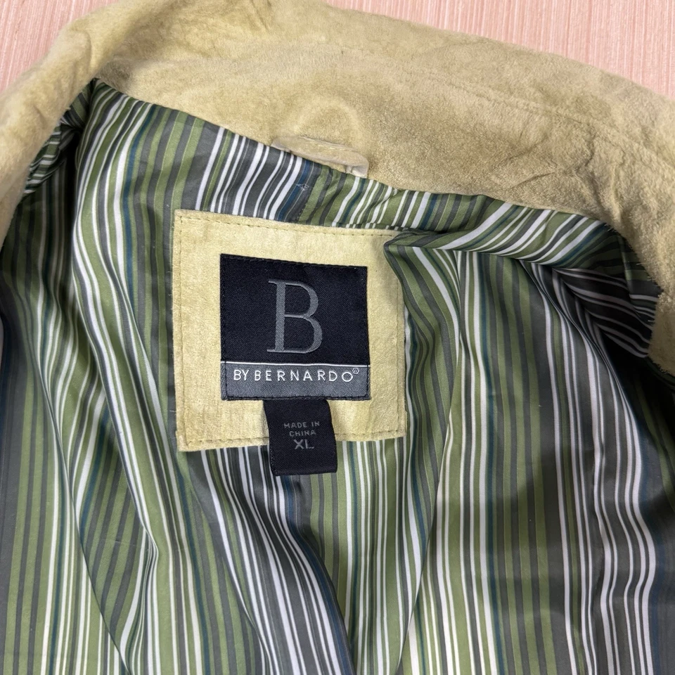 Chaqueta gabardina de gamuza Bernardo vintage años 90 XL Cyber Punk Mall gótica lima para mujer Foto 3 de 4