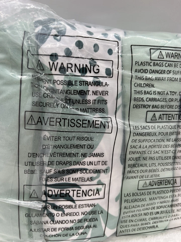 Sábanas para cuna The Peanutshell para niños o niñas, neutras 52 pulgadas x 28 pulgadas, verdes nuevas Foto 4 de 4