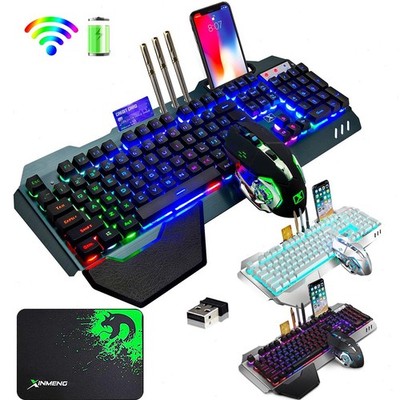 Wireless Gaming Keyboard and Mouse Backlit Rechargeable 104 Keys For PC PS4 PS5
