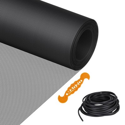 HOMWMPA Window Screen Replacement Kit 48x99 Polyester Mesh Spline 32ft Black