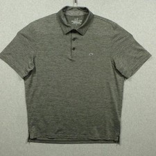 Vineyard Vines Polo Shirt Mens L Green Striped Performance Golf Stretch Jersey