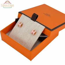 HERMES Mini Pop Ash Earrings Metal Pink Gold Color Pink Rose Drag e Accessories