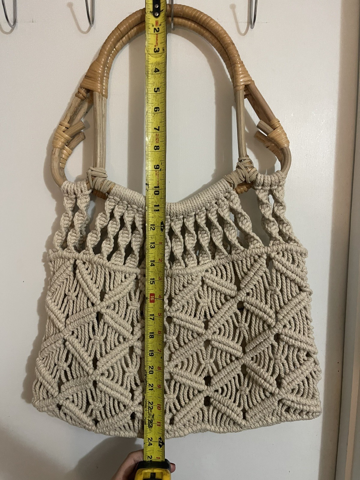 Universal Thread White Crochet Macrame Handbag wi… - image 9