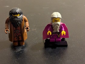 Replacement Hagrid + Dumbledore figures w/ paper roof Lego Harry Potter 4707 hut