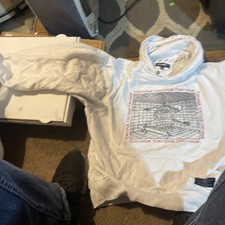 Tony HAWK Skeleton Skateboarder NWT!! Hoodie White Pullover Mens XL