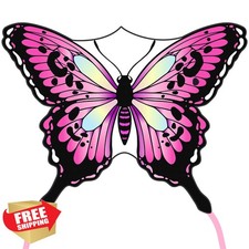 JEKOSEN Large Butterfly Kite Easy Fly Beginner Single Line Pink