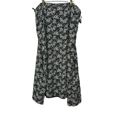 Rena Rowan Skirt Zip Up Womens 20W Black Floral Lined 100% Silk