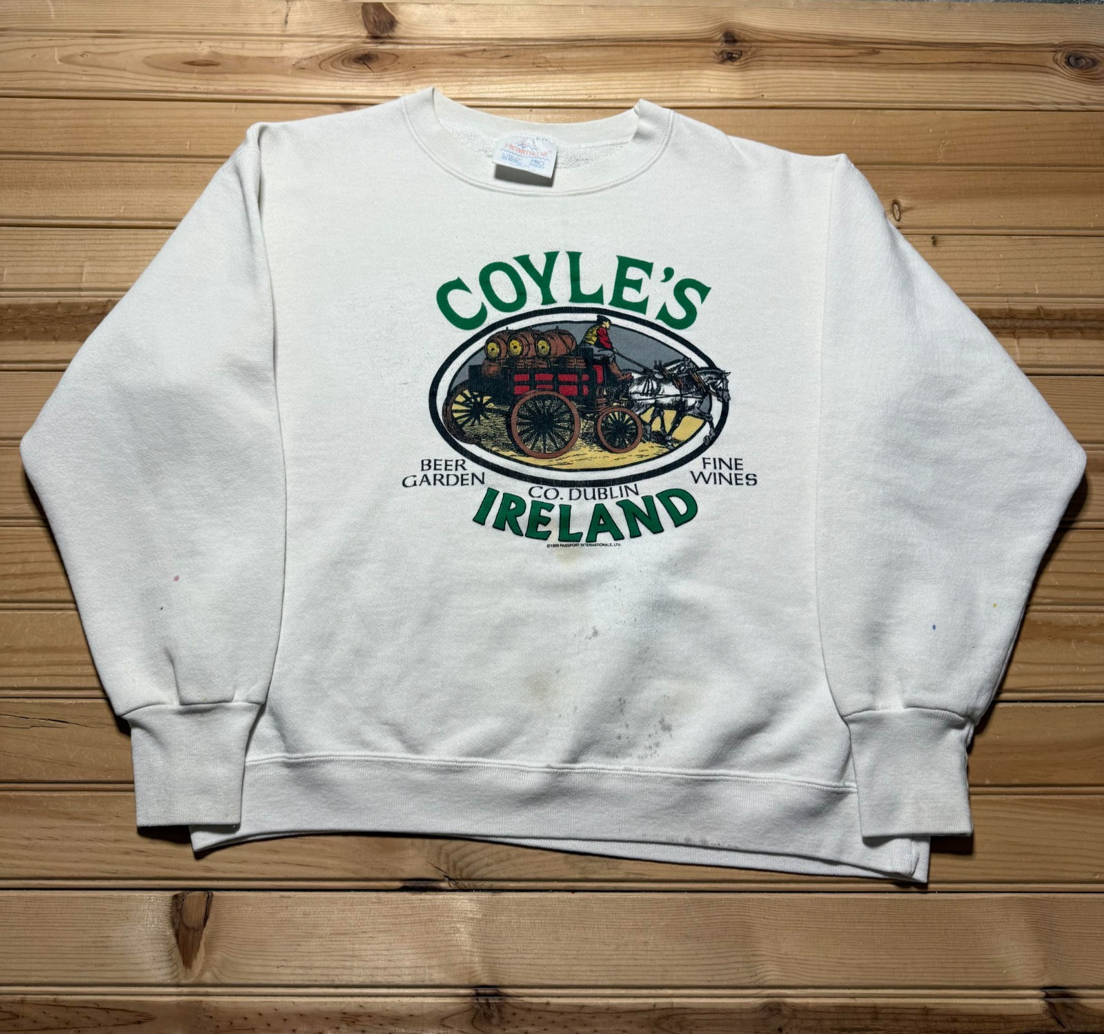Vintage 1989 Coyle's Beer Garden Dublin Ireland Wagon Pullover Sweatshirt Large