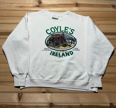 #ad #ad Vintage 1989 Coyle#x27;s Beer Garden Dublin Ireland Wagon Pullover Sweatshirt Large $26.23