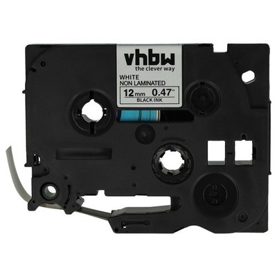 Schriftband für Brother P-Touch 1230PC 1250CCVP 1250CC 1250 Schwarz/Weiß 12mm 8m