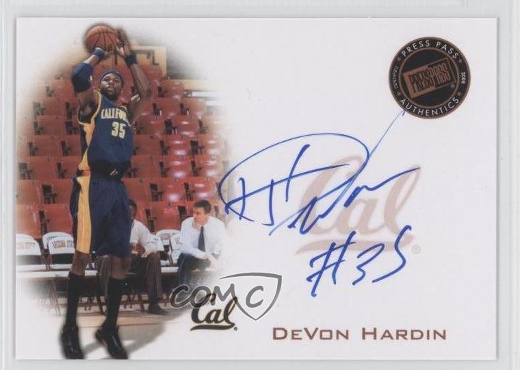 2008-09 Press Pass Signings Bronze DeVon Hardin #PPS-DH Rookie Auto RC 0m0