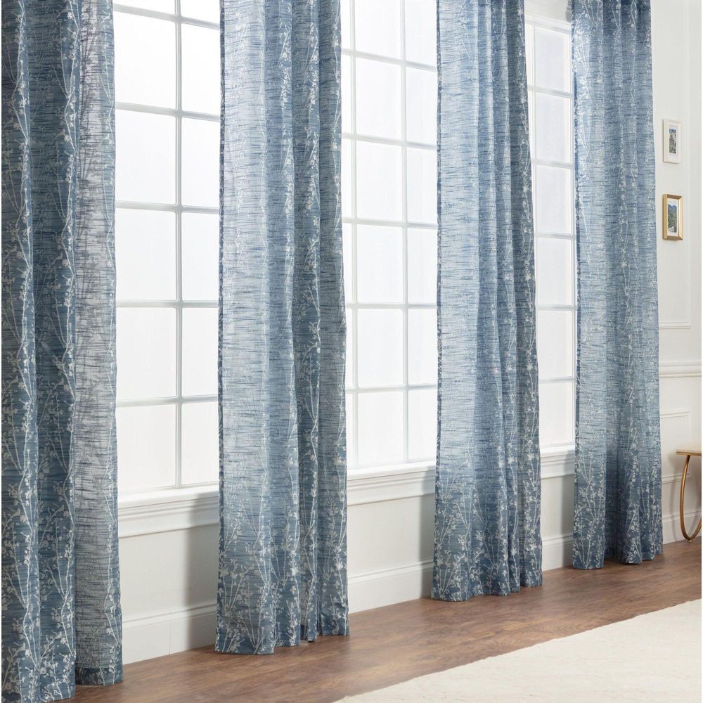 Chanasya 2pk Жаккардовая занавеска с цветочным узором частично затемняющая комнату 10590₽