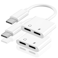 Apple MFi Certified Dual USB C Headphone and Charger Adapter for iPhone 17,...