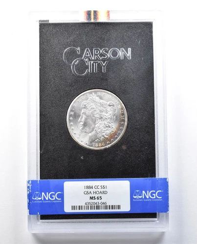 1884-CC Morgan Silver Dollar GSA Hoard MS65 NGC Beautiful Tone *9042