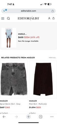 Mugler denim Skirt