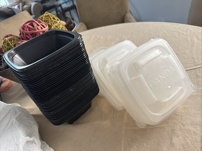 lot of 45 PANDA EXPRESS  Plastic Food Containers Reusable Plastic Containers