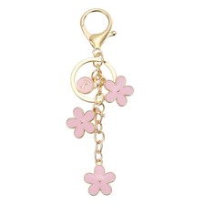 Alphabet P Tassel Flower Initial Letter Keychain Light Pink, Pack of 1