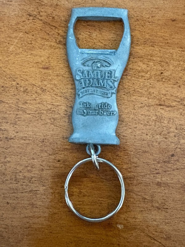 Sam Adams Boston Lager Pewter Keychain Bottle Opener