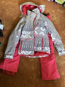 ROXY DryFlight 10K Women’s Snowsuit Ski Jacket & Pants Set Pink M Hooded