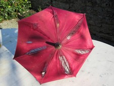 POMMEAU ANCIEN OMBRELLE canne parapluie en bois gravé - 1930's ART DECO