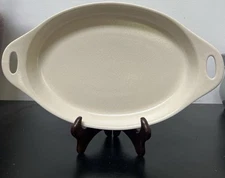 Corningware Creations Stoneware Oval Baking Pan Eggshell 42 oz Microwave Safe