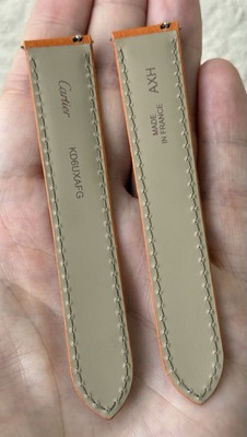 Cartier 18mm x 16mm Orange Leather Watch Strap Band KD6UXAFG New