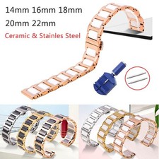 12mm 13 14 15 16 17 18 19 20 22mm Metal Strap Watch Band Stainless Steel Ceramic