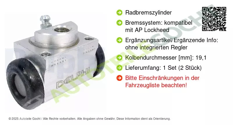 Radbremszylinder für Opel Adam M13 Astra H A04 Family GTC Corsa D S07 E ab 08-> - Bild 4 von 4