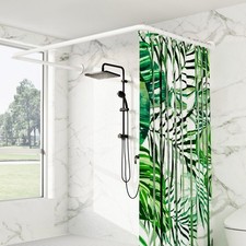 U Shaped Shower Curtain Rod, Both Sides: 23"-52", Middle: 31"-46.5" Adjusta...