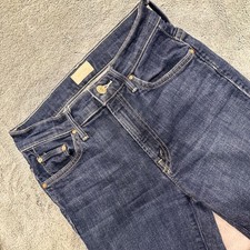 Mother The Insider Crop Step Fray Jeans Womens 25 Blue Mid Rise Clean Sweep